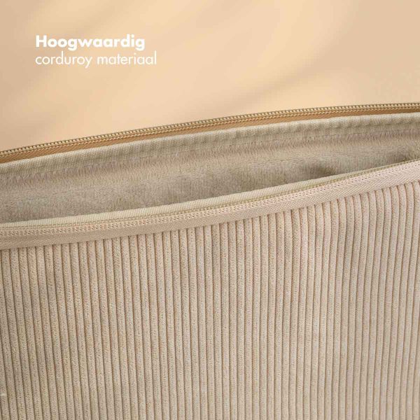Selencia Pochette ordinateur Corduroy 15-16 pouces - Beige