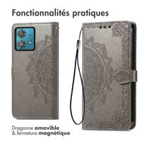 imoshion Etui de téléphone portefeuille Mandala Motorola Moto G84 - Gris