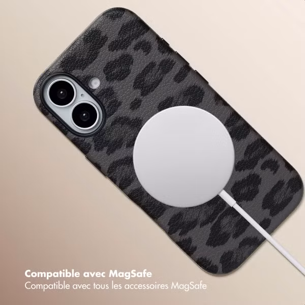 Selencia Coque Sabi imprimé panthère avec MagSafe Apple iPhone 17 - Midnight Black