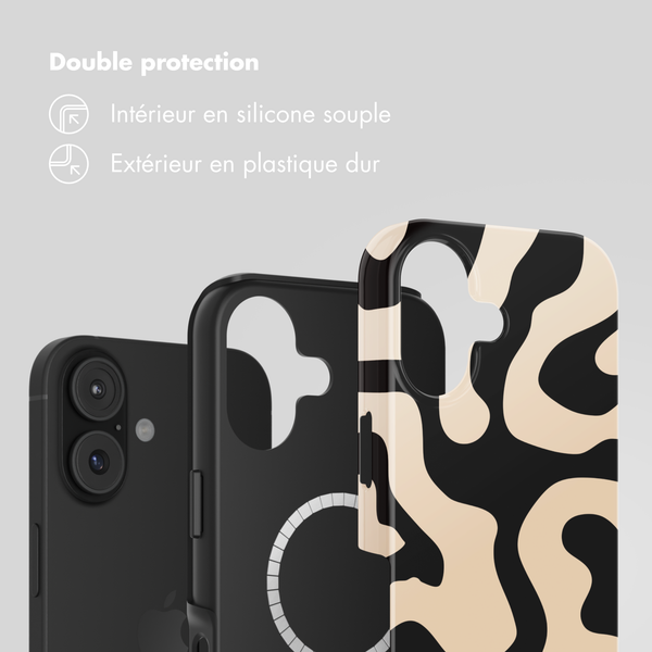 Selencia Coque arrière Vivid avec MagSafe Apple iPhone 17 - Art Wave Black