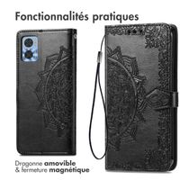 imoshion Etui de téléphone portefeuille Mandala Motorola Moto E22 - Noir