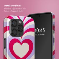 Selencia Coque arrière Vivid Tough avec MagSafe iPhone 15 Pro - Double Hearts Rubine Red Lilac