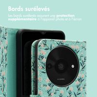 imoshion Étui de télephone portefeuille Design Xiaomi Redmi A3 - Blue Flowers
