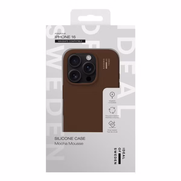 iDeal of Sweden Coque en silicone avec MagSafe Apple iPhone 16 - Mocha Mousse