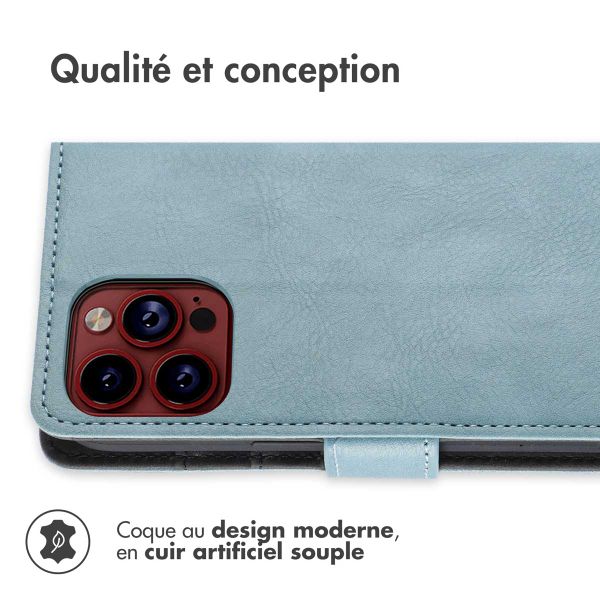 imoshion Étui de téléphone portefeuille Luxe iPhone 15 Pro - Bleu clair