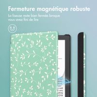 imoshion Design Slim Hard Case Sleepcover Pocketbook Verse Lite - Smoke Green Flowers