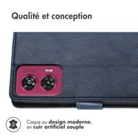 imoshion Étui de téléphone portefeuille Luxe Motorola Edge 50 Fusion - Bleu foncé