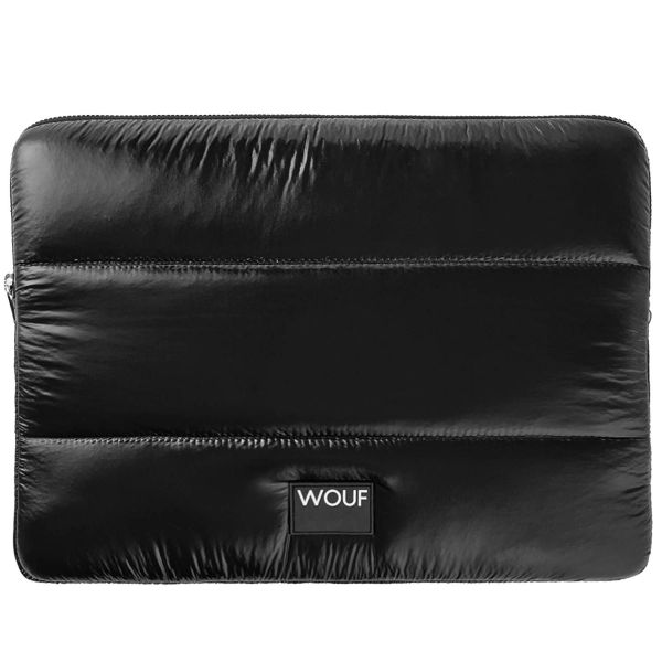 Wouf Quilted Pochette ordinateur 13-14 pouces - Black Glossy