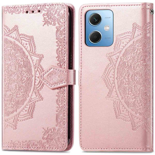 imoshion Etui de téléphone portefeuille Mandala Xiaomi Redmi Note 12 - Rose Dorée