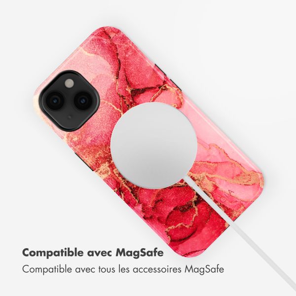 Selencia Coque arrière Vivid Tough avec MagSafe iPhone 14 - Rosy Marble