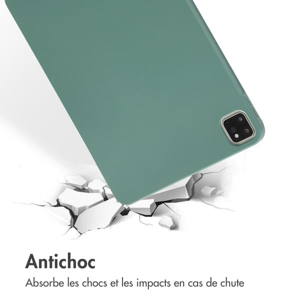 Accezz Coque Liquid Silicone avec porte-stylet Apple iPad Pro 11 (2022 / 2021 / 2020 / 2018) - Vert foncé