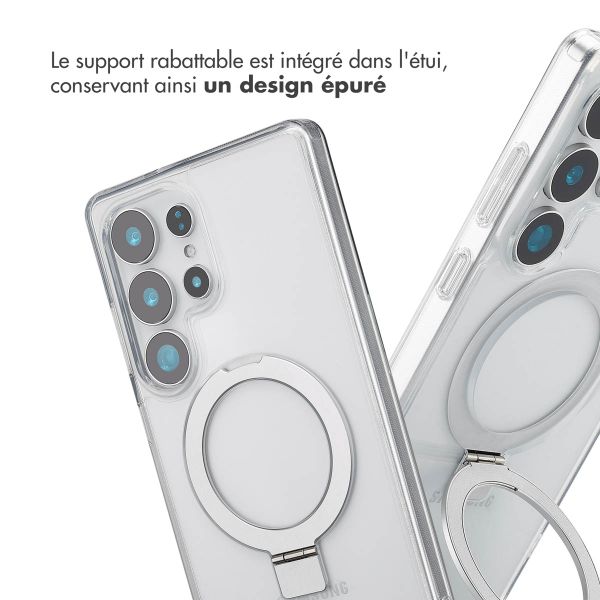 Accezz Coque Ring Stand avec MagSafe Samsung Galaxy S25 Ultra - Transparent