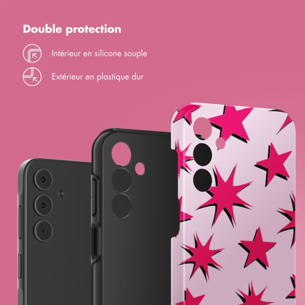 Selencia Coque arrière Vivid Tough Samsung Galaxy A15 (5G/4G) - Stars Rubine Red Light Pink