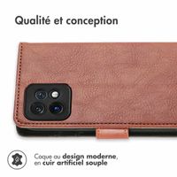 imoshion Étui de téléphone portefeuille Luxe Motorola Edge 40 Pro - Brun