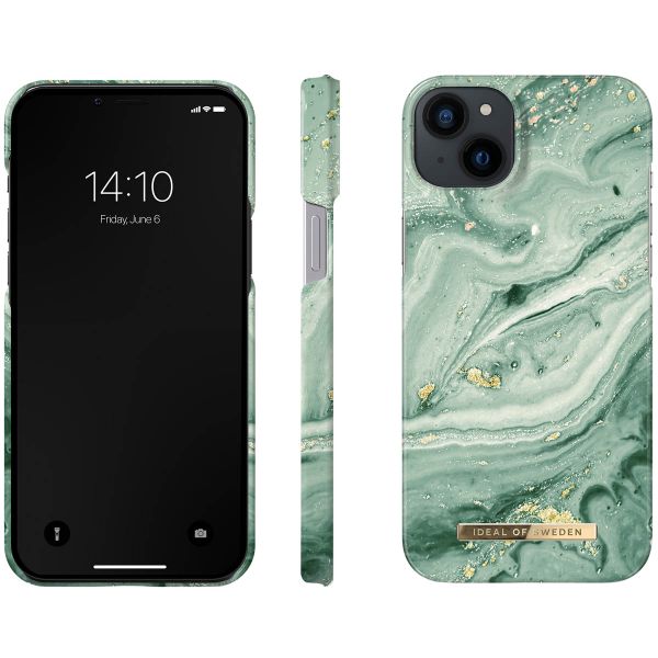 iDeal of Sweden Coque Fashion iPhone 14 Plus - Mint Swirl Marble