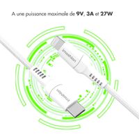 imoshion ﻿Câble Lightning vers USB-C - Non MFi - Textile tressé - 1,5 mètre - Blanc