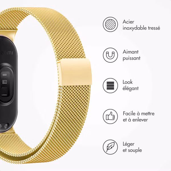 imoshion Bracelet magnétique milanais Xiaomi Smart Band 8 / 9 - Doré