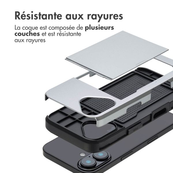 imoshion Coque arrière avec porte-cartes Apple iPhone 16 - Gris