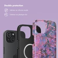 Selencia Coque arrière Vivid avec MagSafe Apple iPhone 15 - Fresh Paint Flower Orange