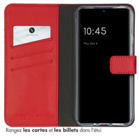 Selencia Étui portefeuille en cuir véritable Samsung Galaxy A54 (5G) - Rouge