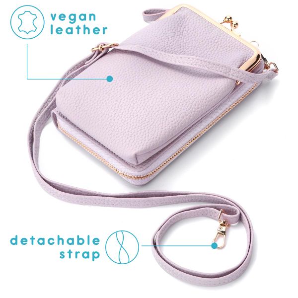 imoshion Sac téléphone en cuir végan Crossbody - Violet