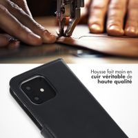 Selencia Étui portefeuille en cuir véritable Fairphone 6 - Noir