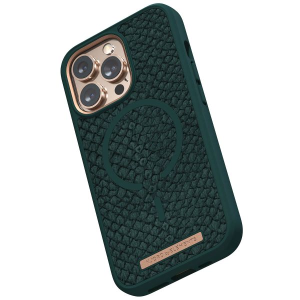 Njorð Collections Coque Salmon Leather MagSafe iPhone 13 Pro - Dark Green