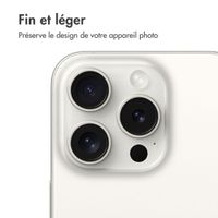 imoshion Lot de 2 protections d'objectif de caméra Apple iPhone 15 Pro / 15 Pro Max - White Titanium