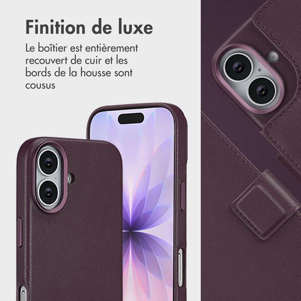 Accezz Étui de télephone portefeuille en cuir 2-en-1 avec MagSafe Apple iPhone 17 - Heath Purple