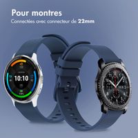 imoshion Bracelet sport en silicone avec boucle - Connexion universelle 22 mm - Bleu marine