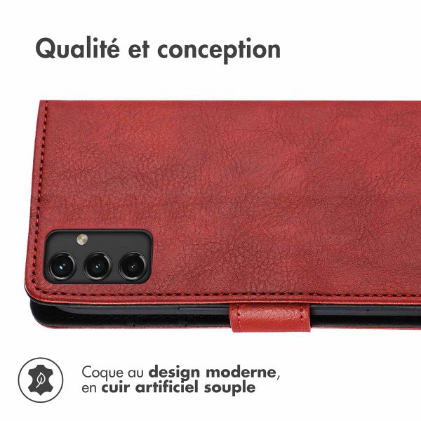 imoshion Étui de téléphone portefeuille Luxe Samsung Galaxy A14 (5G/4G) - Rouge