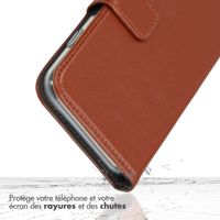 Selencia Étui de téléphone portefeuille en cuir véritable Samsung Galaxy S24 Plus - Brun foncé