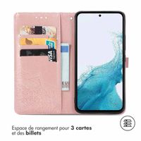 imoshion Etui de téléphone portefeuille Mandala Samsung Galaxy A54 (5G) - Rose Dorée