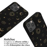 imoshion Coque design en silicone avec cordon Apple iPhone 12 (Pro) - Sky Black