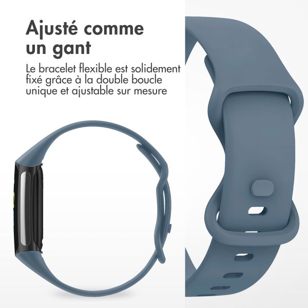 imoshion Bracelet silicone Fitbit Charge 5 / Charge 6 - Taille L - Bleu Officiel