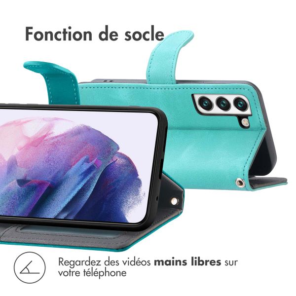 imoshion Etui de téléphone portefeuille avec cordon Samsung Galaxy S22 - Turquoise