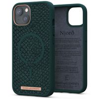 Njorð Collections Coque Salmon Leather MagSafe iPhone 13 - Dark Green