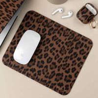 Selencia Sabi Tapis de Souris en Similicuir imprimé panthère - 20 x 24 cm - Mocha Brown