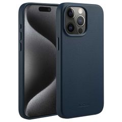 Accezz Coque arrière en cuir avec MagSafe Apple iPhone 15 Pro Max - Nightfall Blue