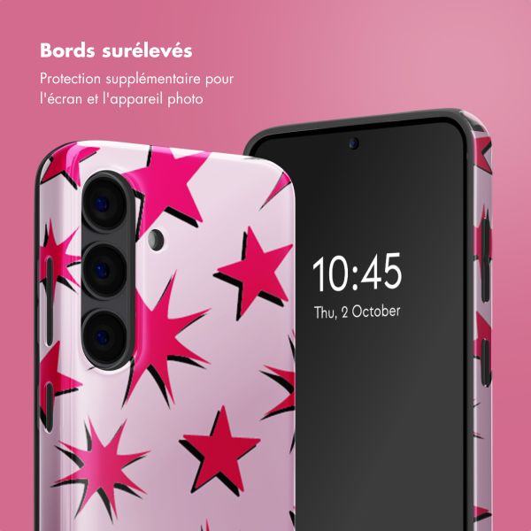 Selencia Coque arrière Vivid Samsung Galaxy S24 - Stars Rubine Red Light Pink