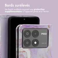 imoshion Étui de télephone portefeuille Design Xiaomi Poco X6 Pro - Purple Marble