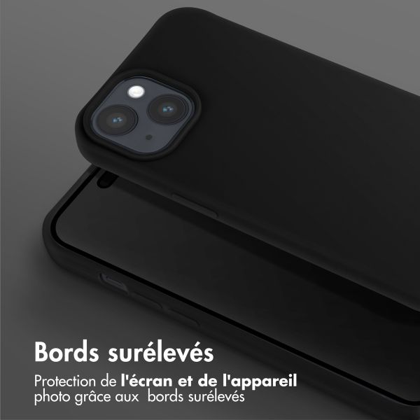 Selencia Coque silicone avec cordon amovible Apple iPhone 15 - Noir