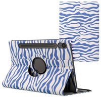 imoshion Coque tablette Design rotatif à 360° Samsung Galaxy Tab S10 FE / S9 FE - White Blue Stripes