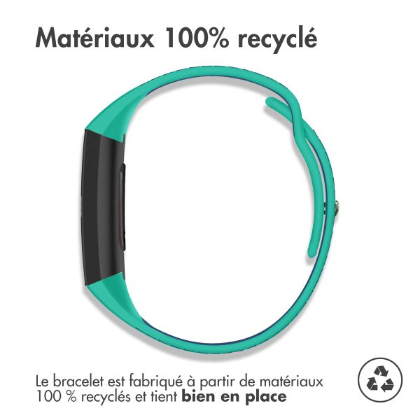 imoshion Bracelet sportif en silicone Fitbit Charge 3  /  4 - Turquoise  /  Bleu