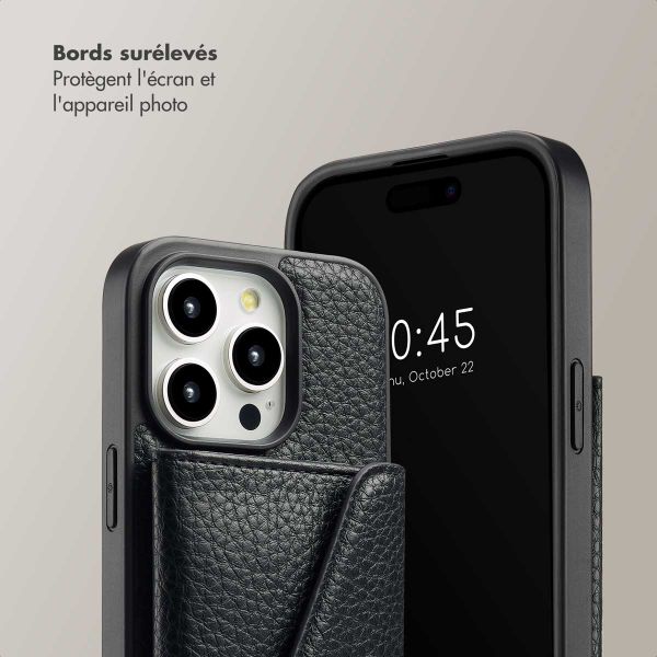 Selencia Coque à cordon avec porte-cartes enveloppe Sera iPhone 14 Pro - Noir