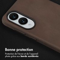 Accezz Coque MagSafe en cuir vintage Samsung Galaxy S25 Edge - Rustic Brown