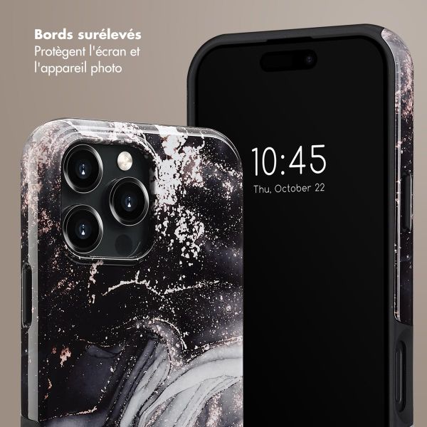 Selencia Coque arrière Vivid avec MagSafe Apple iPhone 16 Pro Max - Chic Marble Black