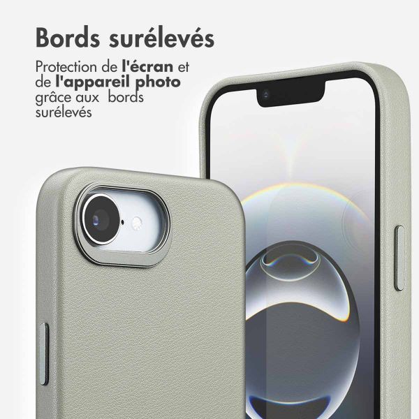 Accezz Coque arrière en cuir avec MagSafe Apple iPhone 16e - Light Grey