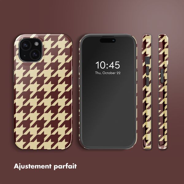 Selencia Coque arrière Vivid avec MagSafe Apple iPhone 15 - Pied-de-Poule