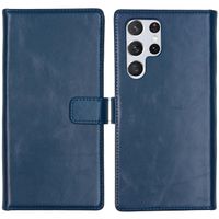 Selencia Étui portefeuille en cuir véritable Samsung Galaxy S22 Ultra - Bleu